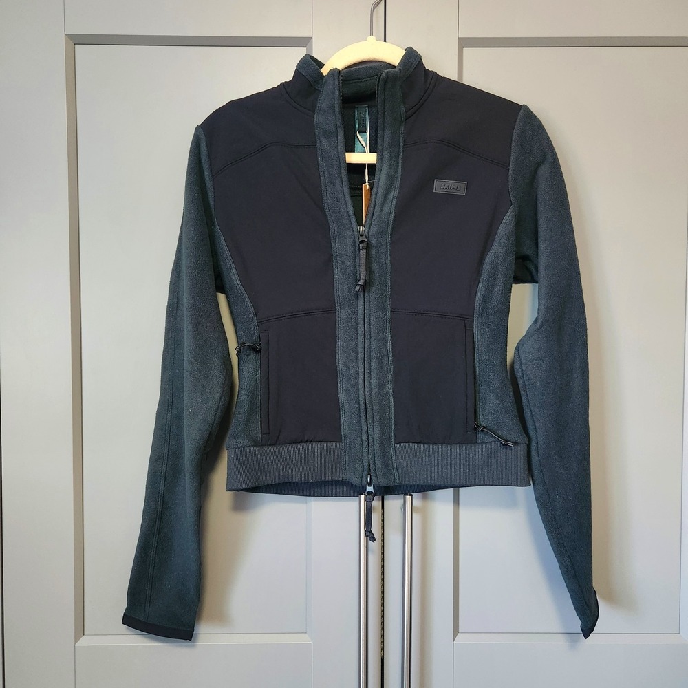 New SKIMS Dark Teal S Fleece Lounge Fitted Jacket ZU-ZUP-8323W Zip Rare